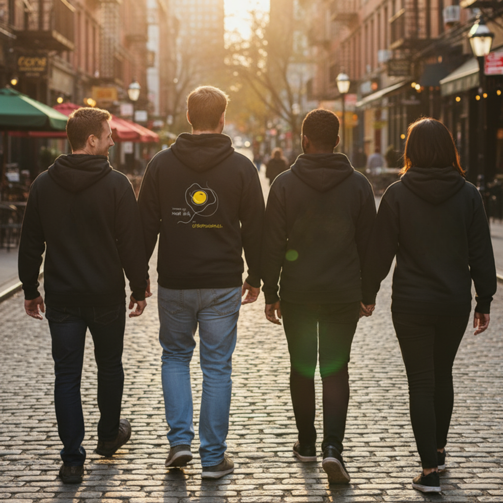 Hoodie (Backprint): Scrambled eggs need skill, not chromosomes.