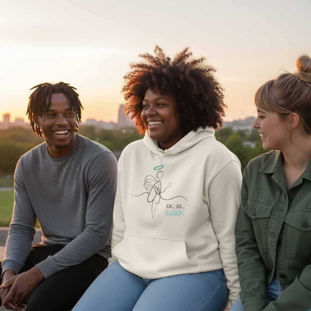 Hoodie (Frontprint Large): IDK. IDC. IDGAF.