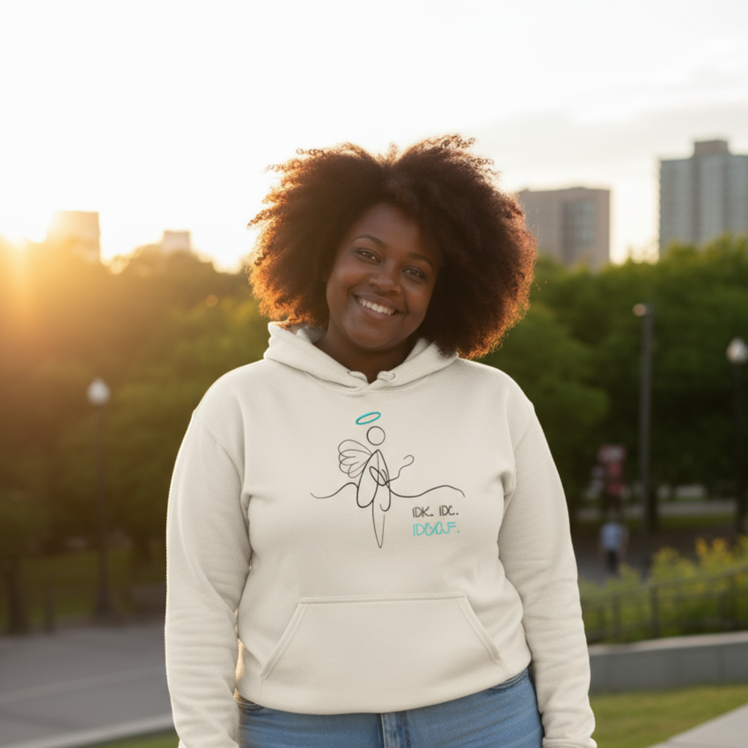 Hoodie (Frontprint Large): IDK. IDC. IDGAF.