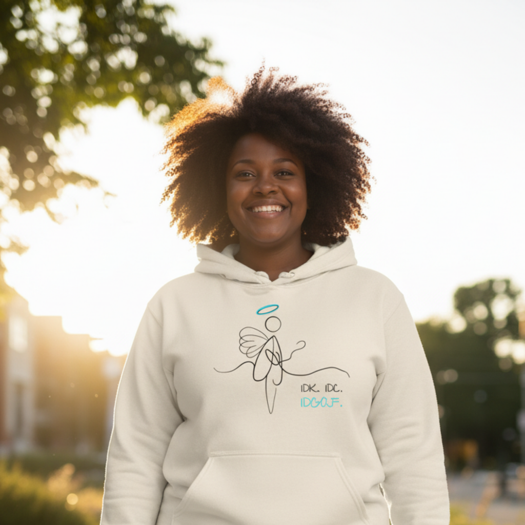 Hoodie (Frontprint Large): IDK. IDC. IDGAF.
