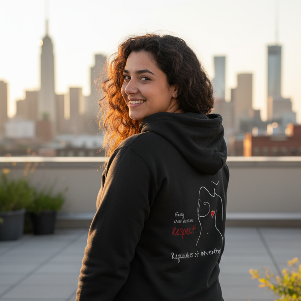 Hoodie (Backprint): Every chest deserves respect. Regardless of inventory.