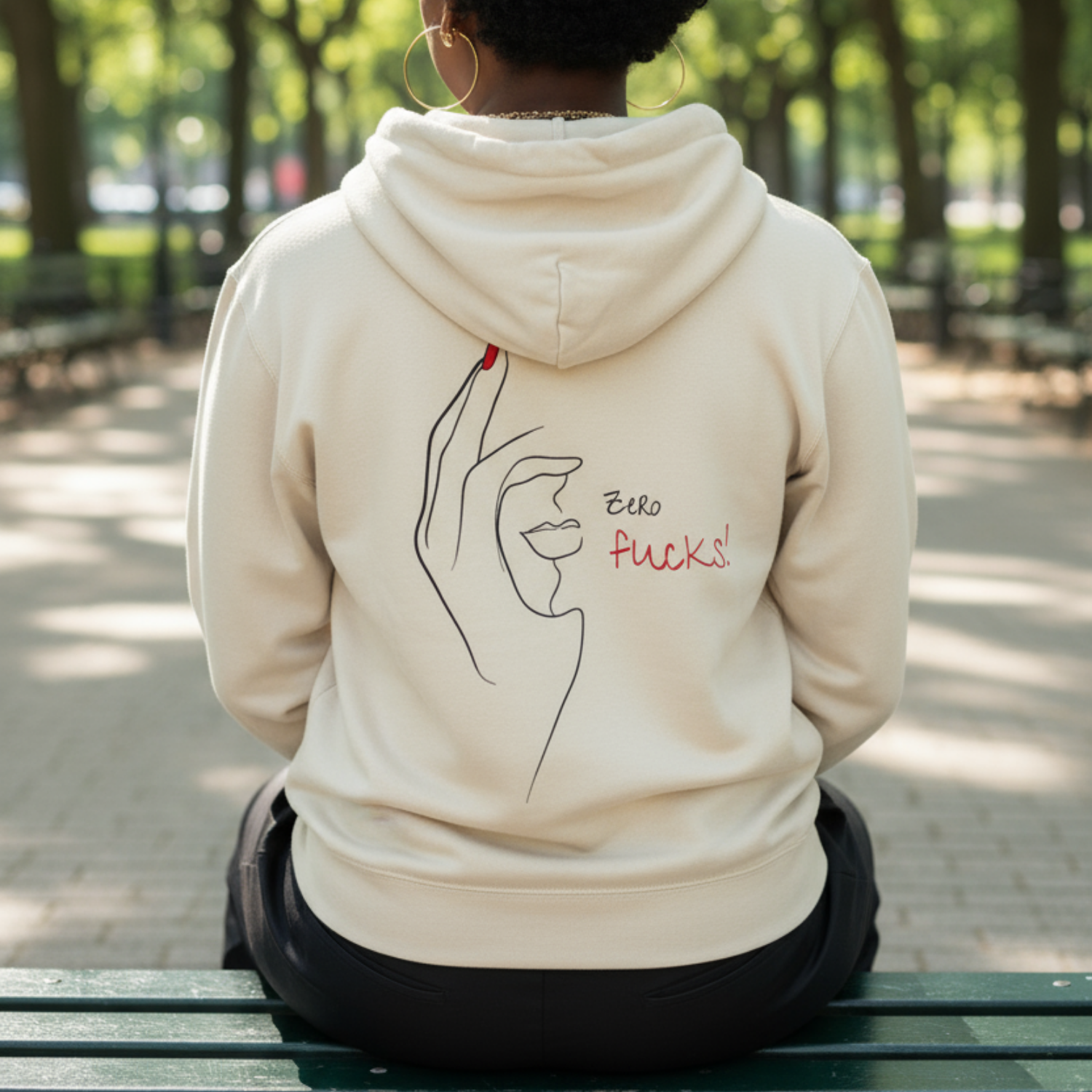 Hoodie (backprint): Zero Fucks