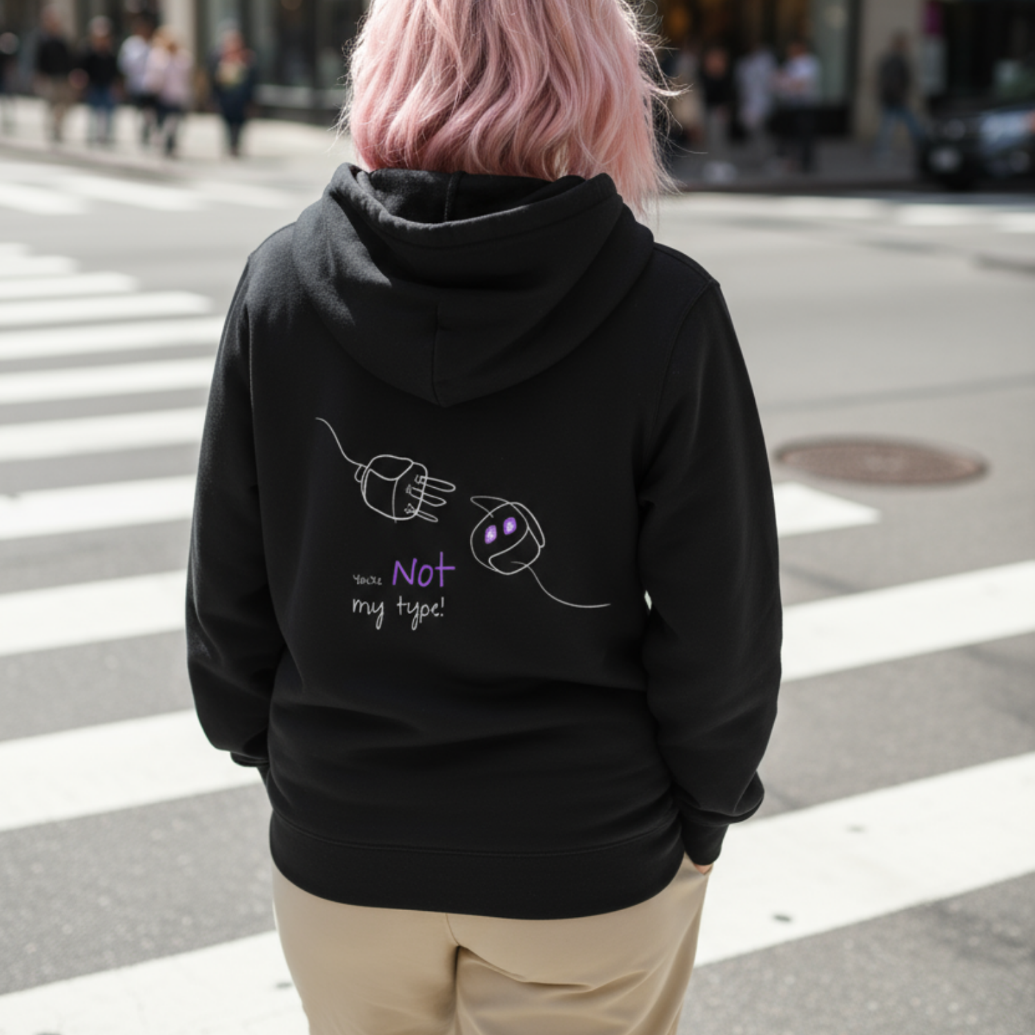 Hoodie (Backprint): Your not my type