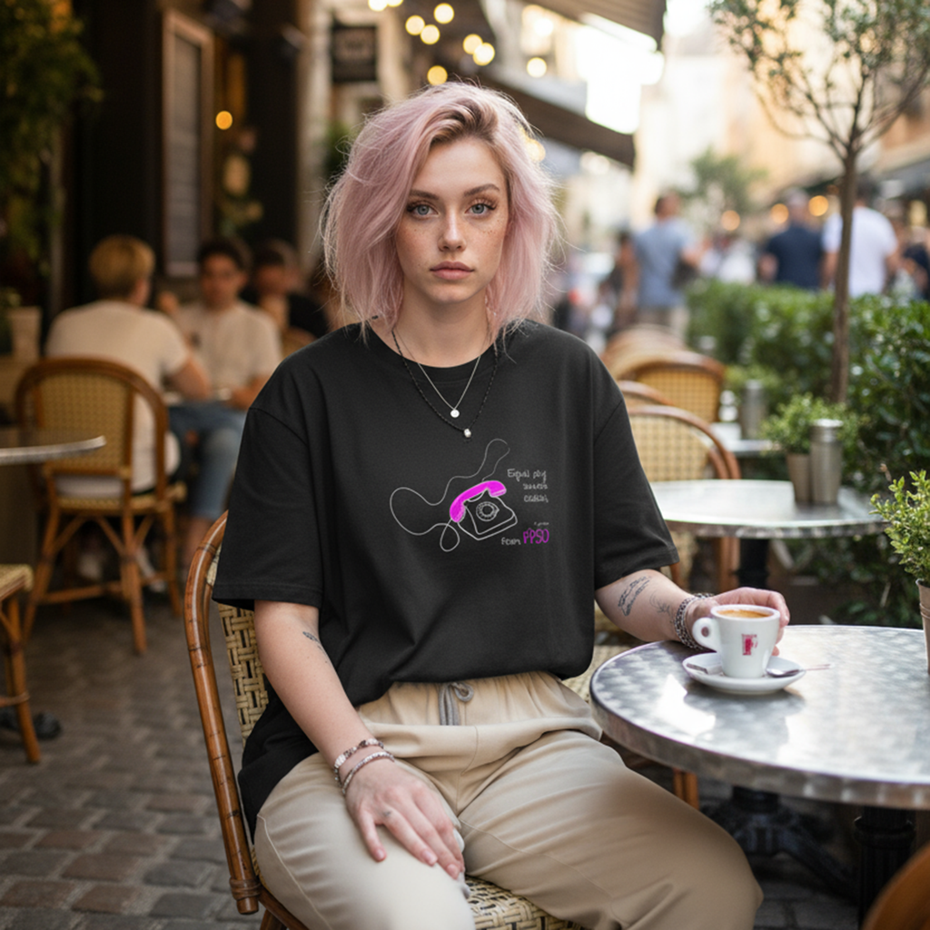 Oversize Shirt (Frontprint Large): Equal pay sounds radical… if you’re from 1950.