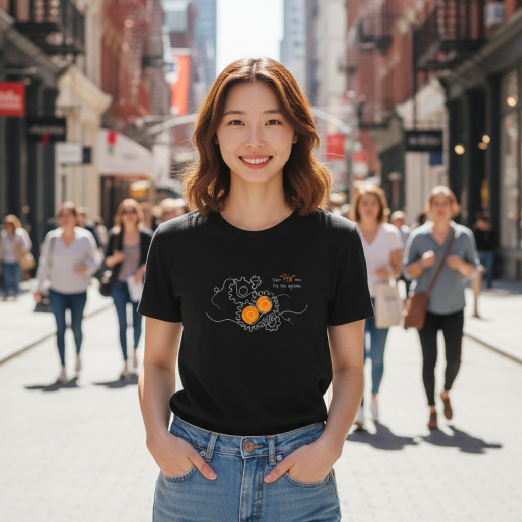 Casual T-Shirt (Frontprint Large): Don’t “fix” me. Fix the system.