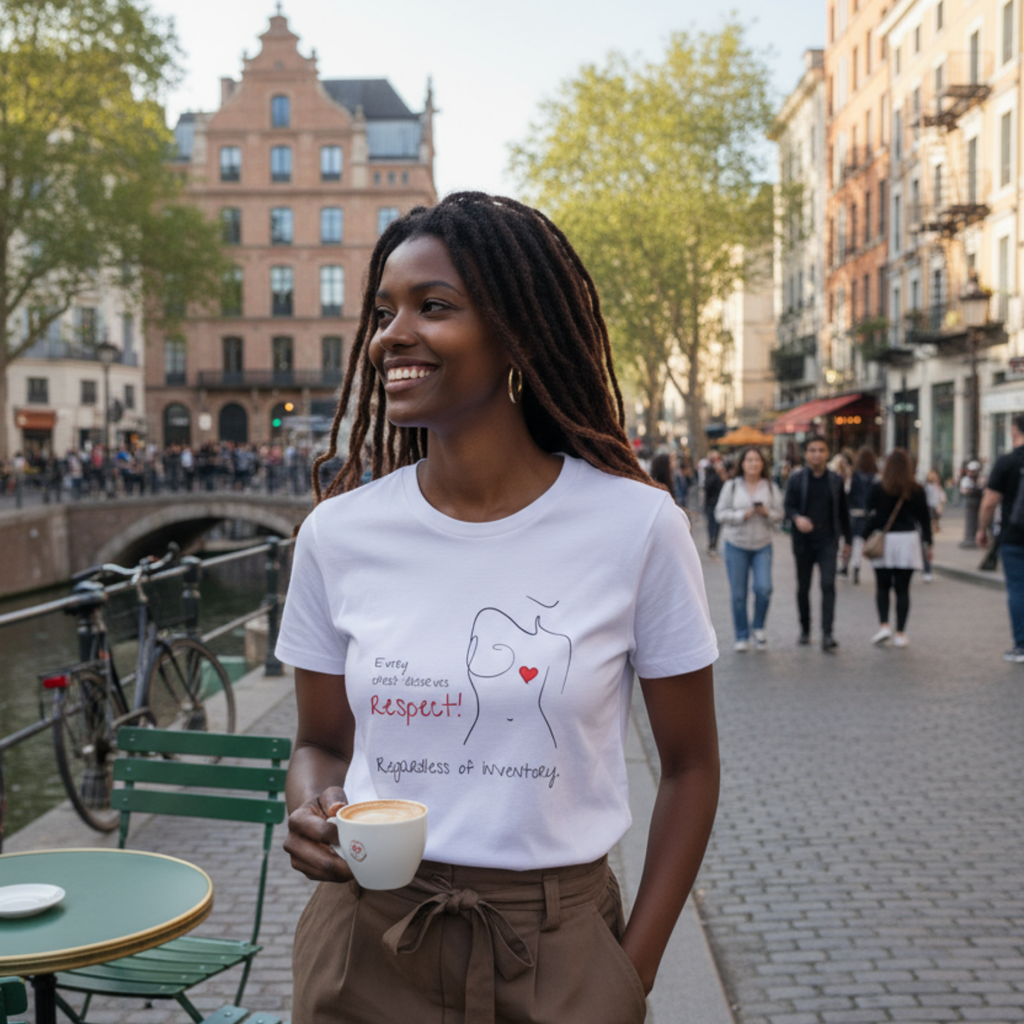 Casual T-Shirt (Front Print Large): Every chest deserves respect. Regardless of inventory.