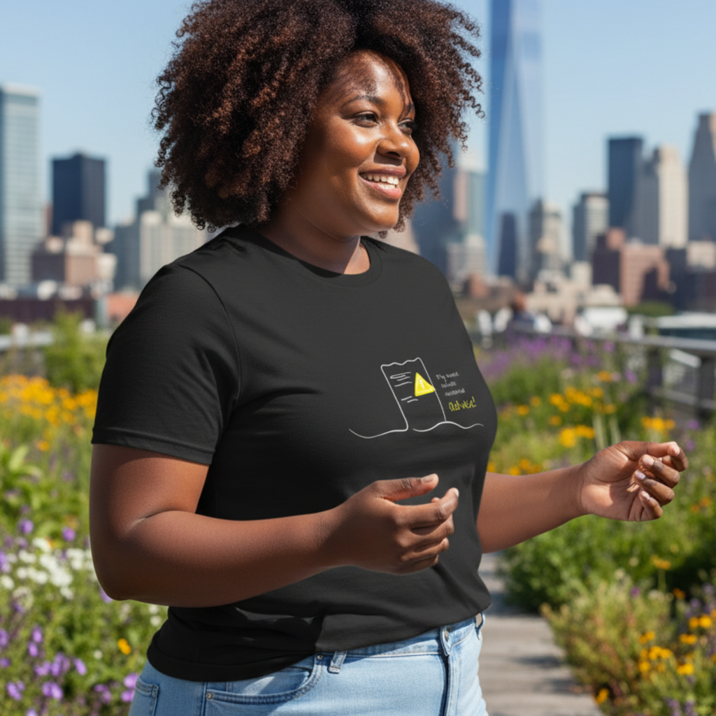 Casual T-Shirt (Frontprint Large): My invoice includes unsolicited advice.