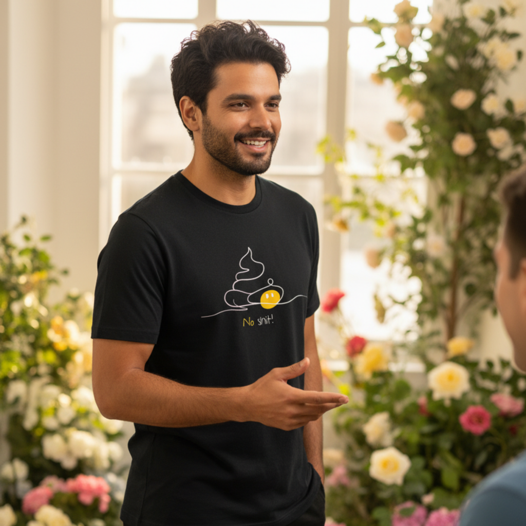 Casual T-Shirt (Frontprint Large): No Shit!