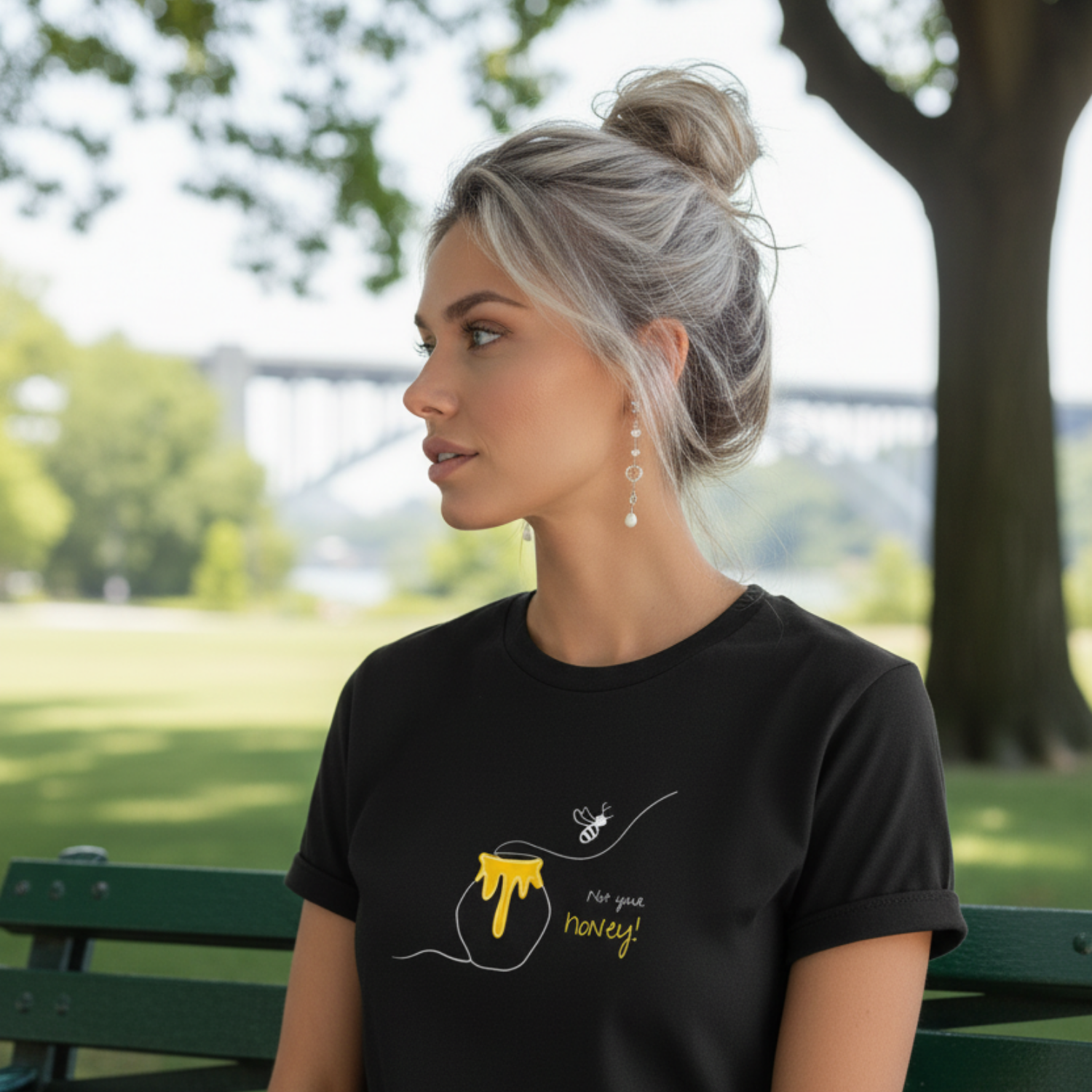 Casual T-Shirt (Frontprint Large): Not your honey