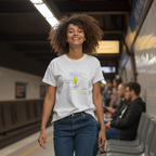 Casual T-Shirt (Front Print Large): She knew she could, but he explained it first.