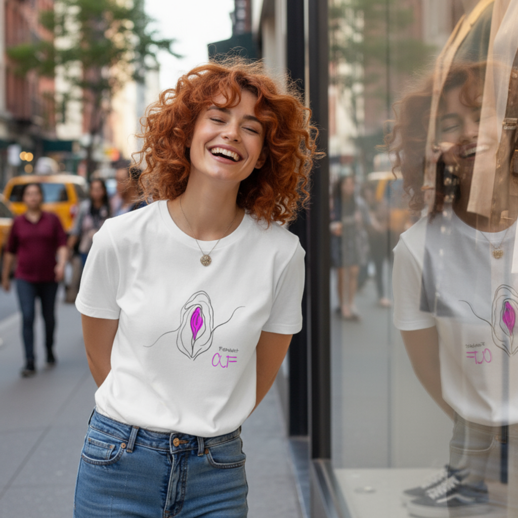 Casual T-Shirt (Frontprint Large): Feminist AF