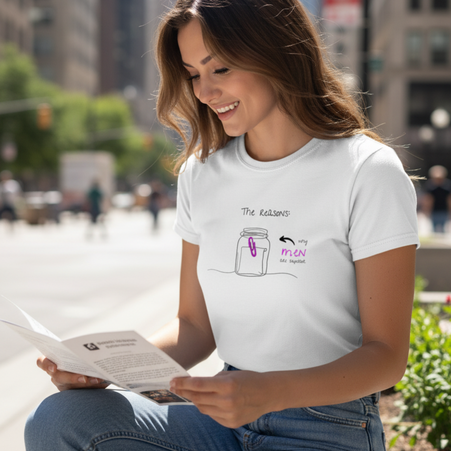 Casual T-Shirt (Frontprint Large): The reasons why men are superior:
