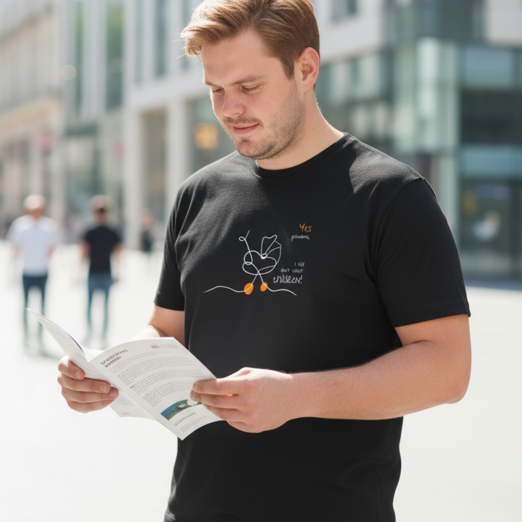 Casual T-Shirt (Front Print Large): Yes, grandma, I still don't want children