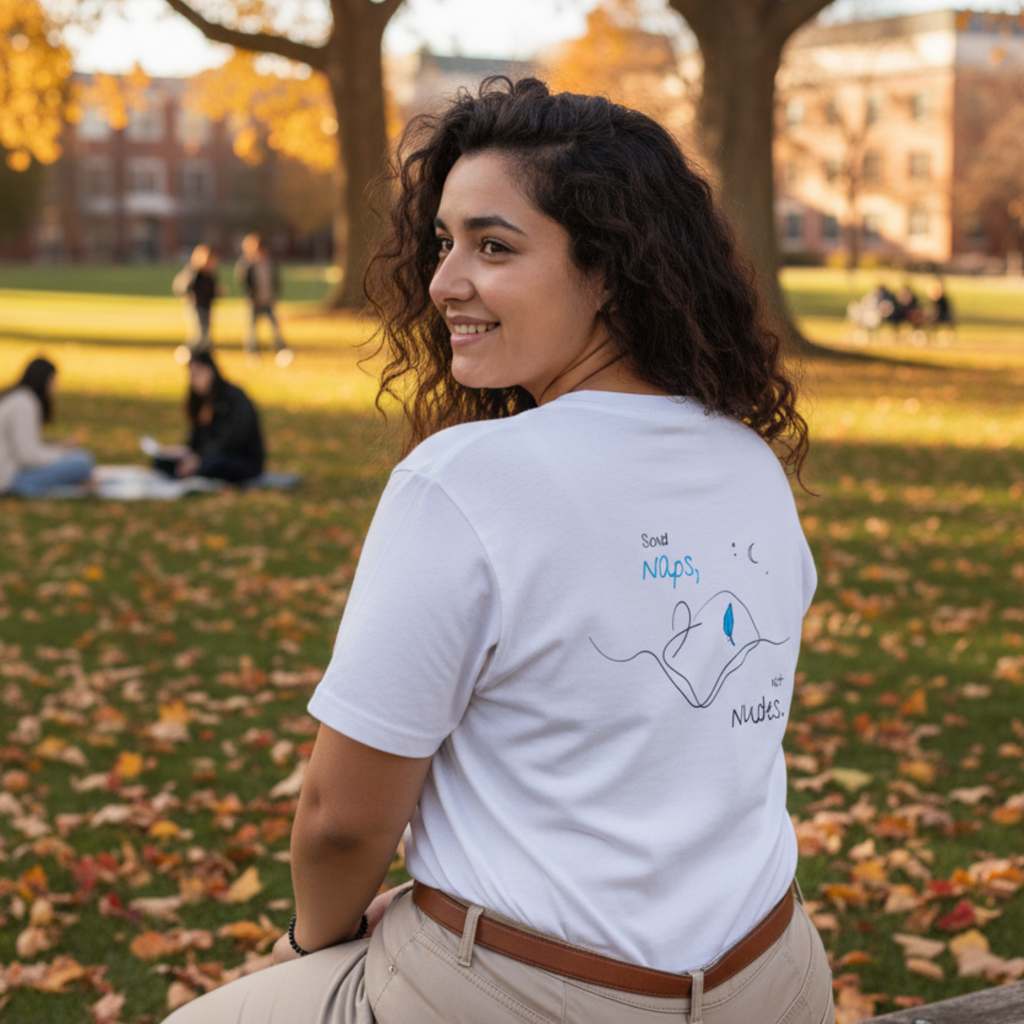 Casual T-Shirt (backprint): Send Naps, Not Nudes