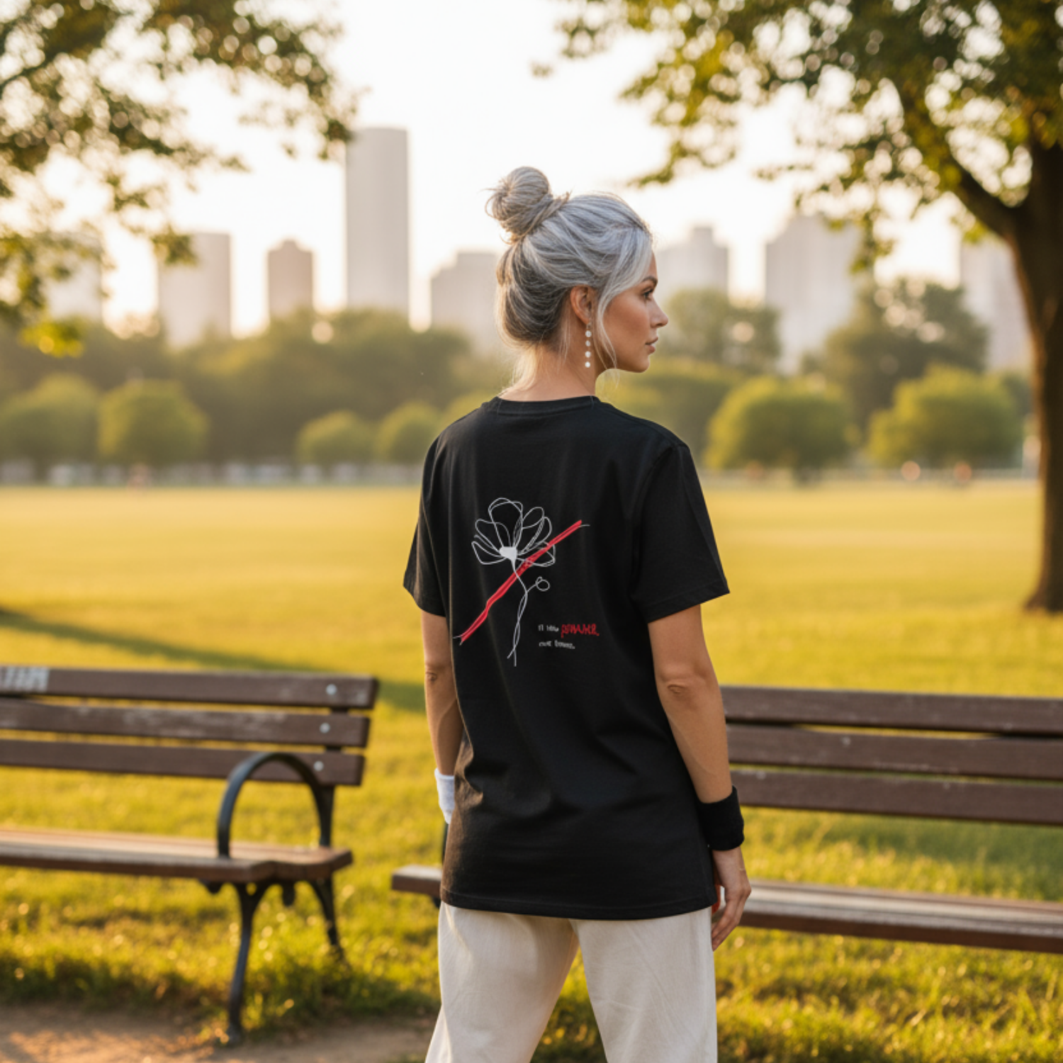 Casual T-Shirt (Backprint): I’ll take power over flowers