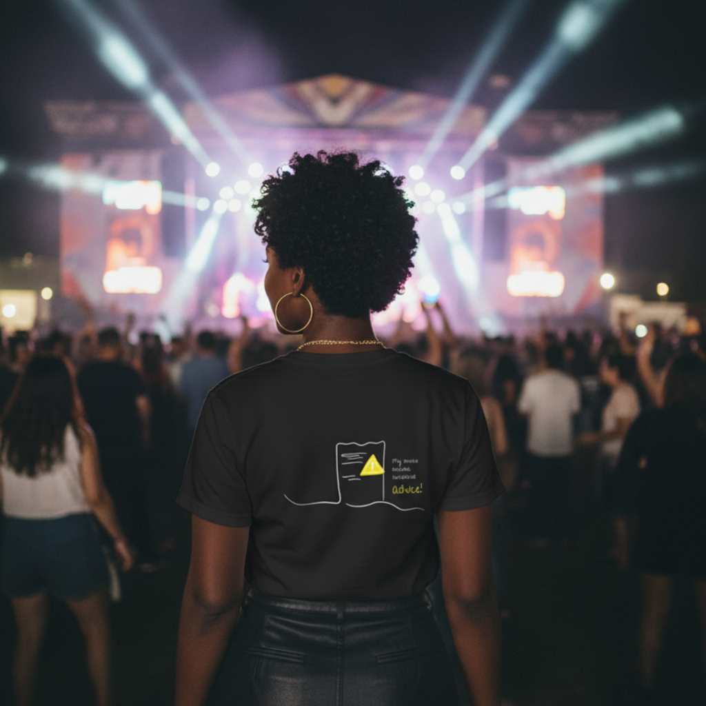 Casual T-Shirt (Backprint): My invoice includes unsolicited advice.