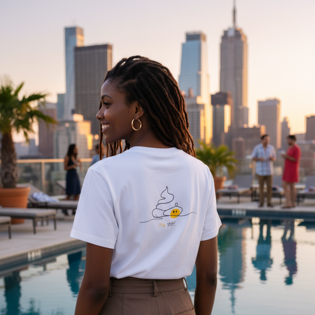 Casual T-Shirt (Backprint): No Shit!