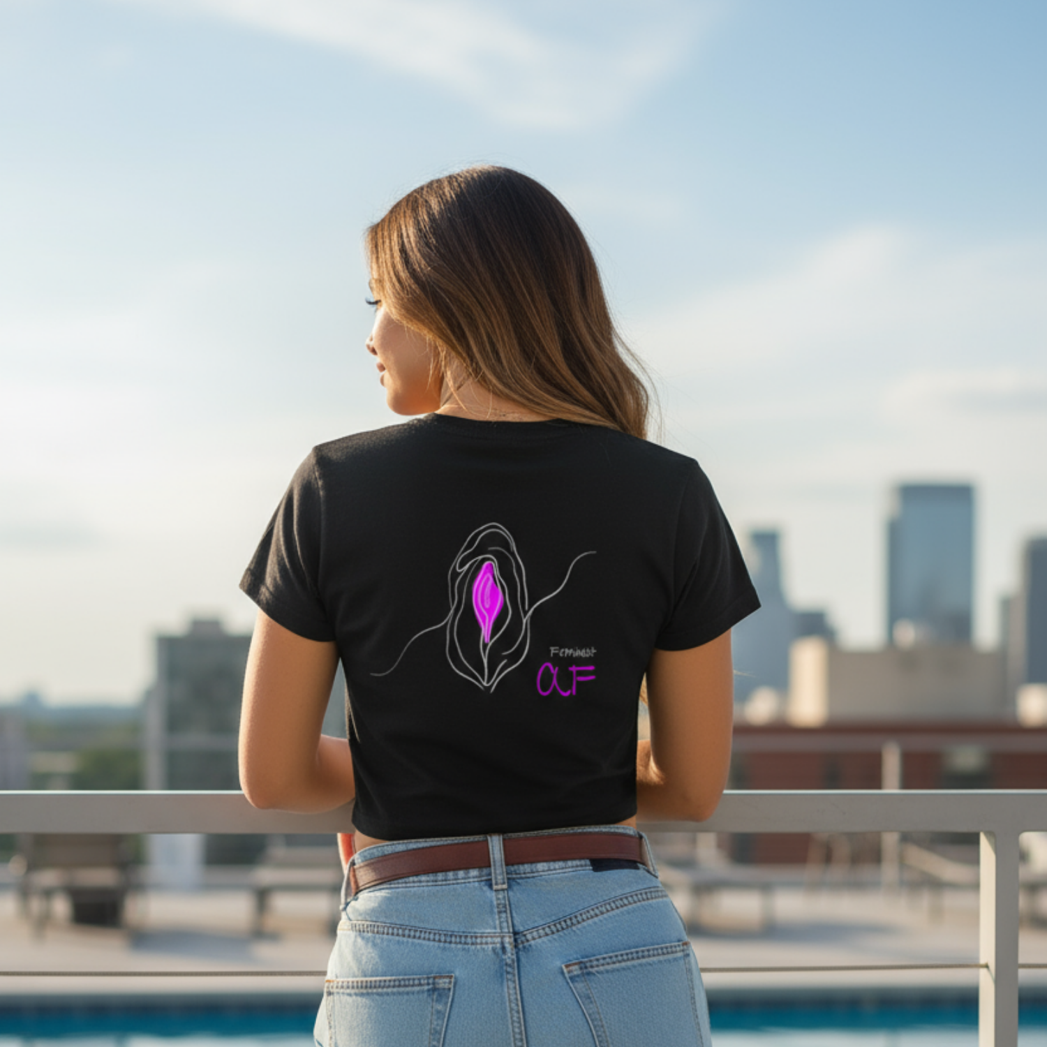 Casual T-Shirt (Backprint): Feminist AF