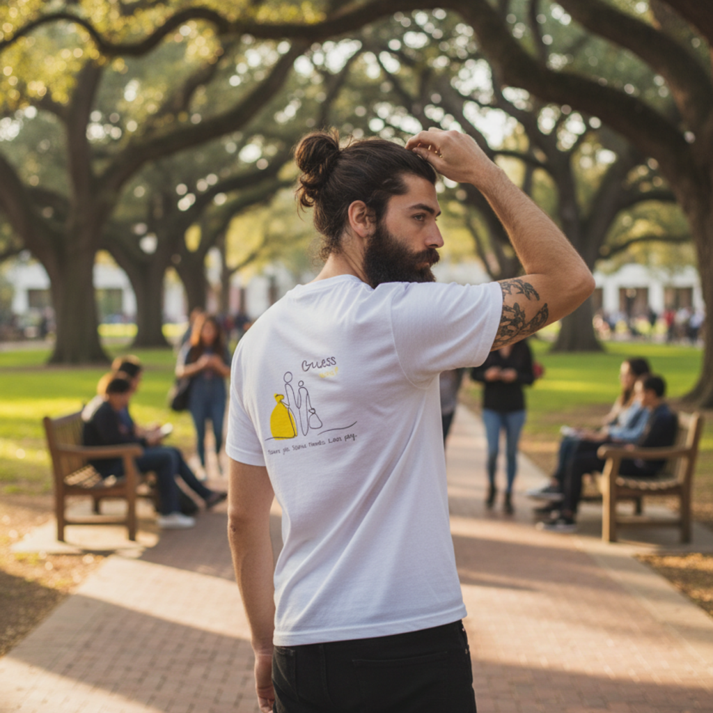 Casual T-Shirt (Backprint): Same job. Same hours. Less pay. Guess who?