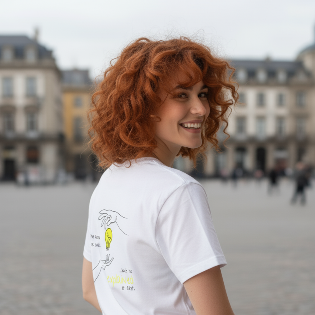 Casual T-Shirt (Backprint): She knew she could, but he explained it first.