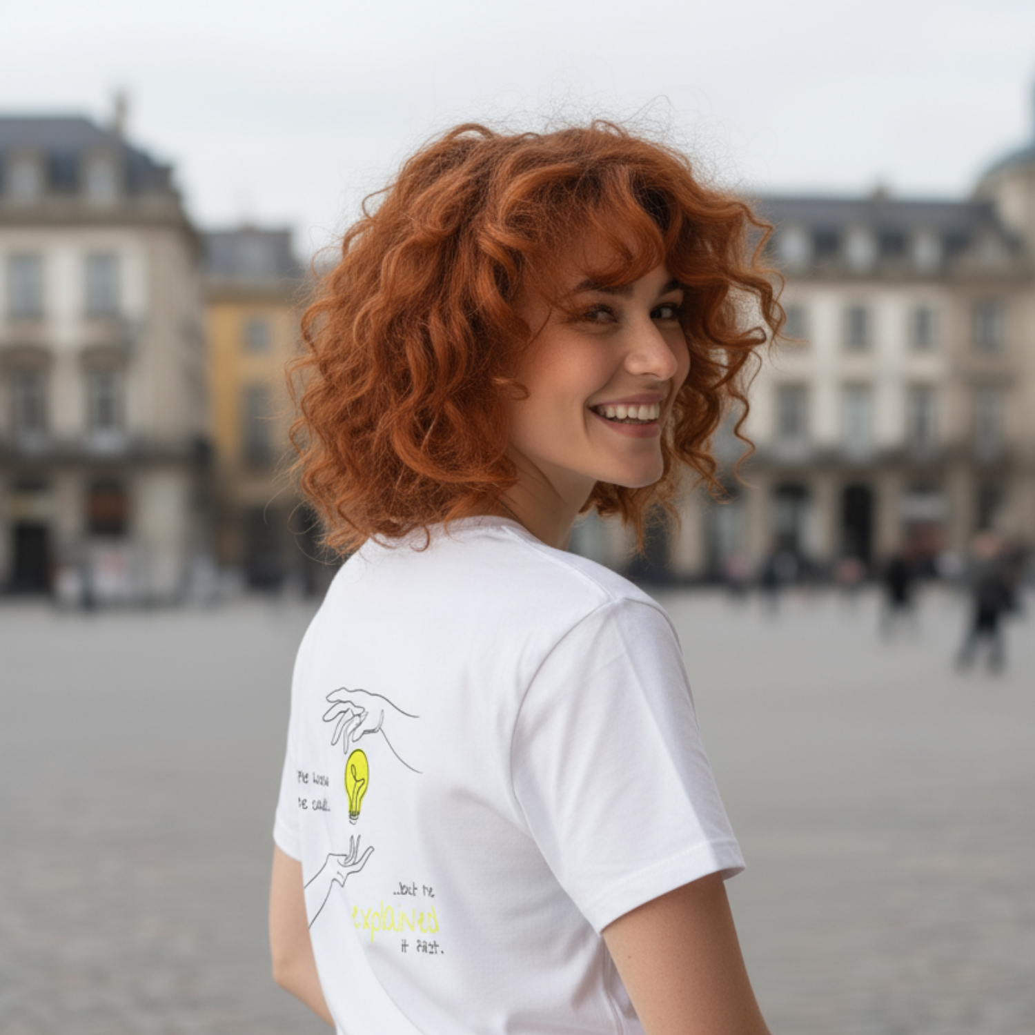 Casual T-Shirt (Backprint): She knew she could, but he explained it first.