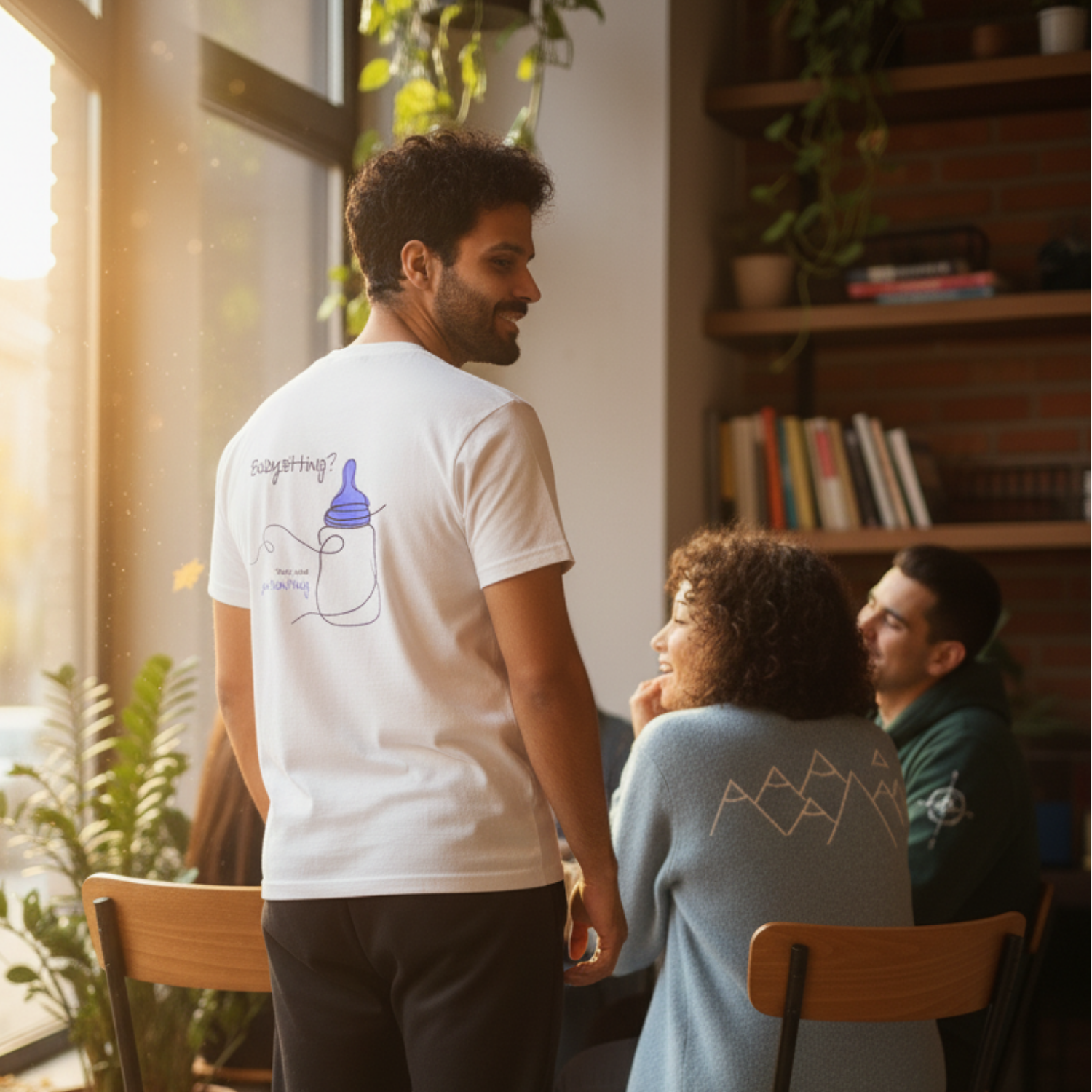 Casual T-Shirt (Backprint): Babysitting? That’s called parenting!