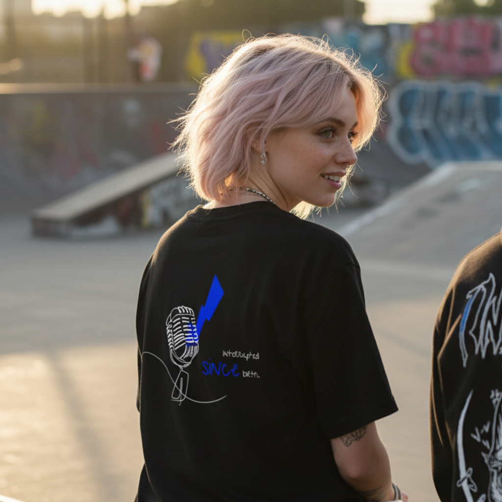 Casual T-Shirt (Backprint): Interrupted since birth.