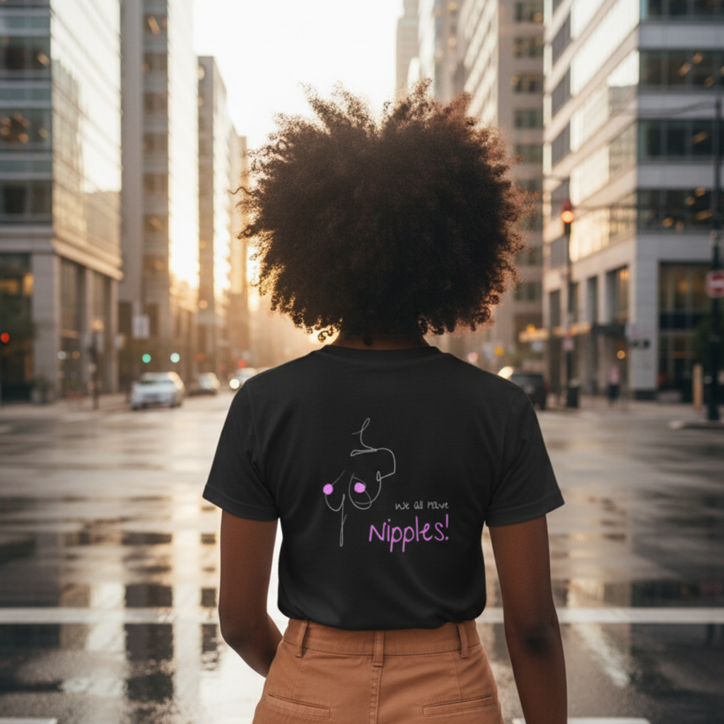 Casual T-Shirt (Backprint): We all have nipples!