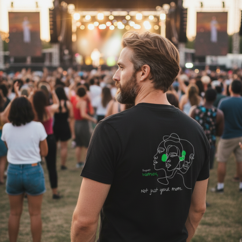 Casual T-Shirt (Backprint): Support women. Not just your mom