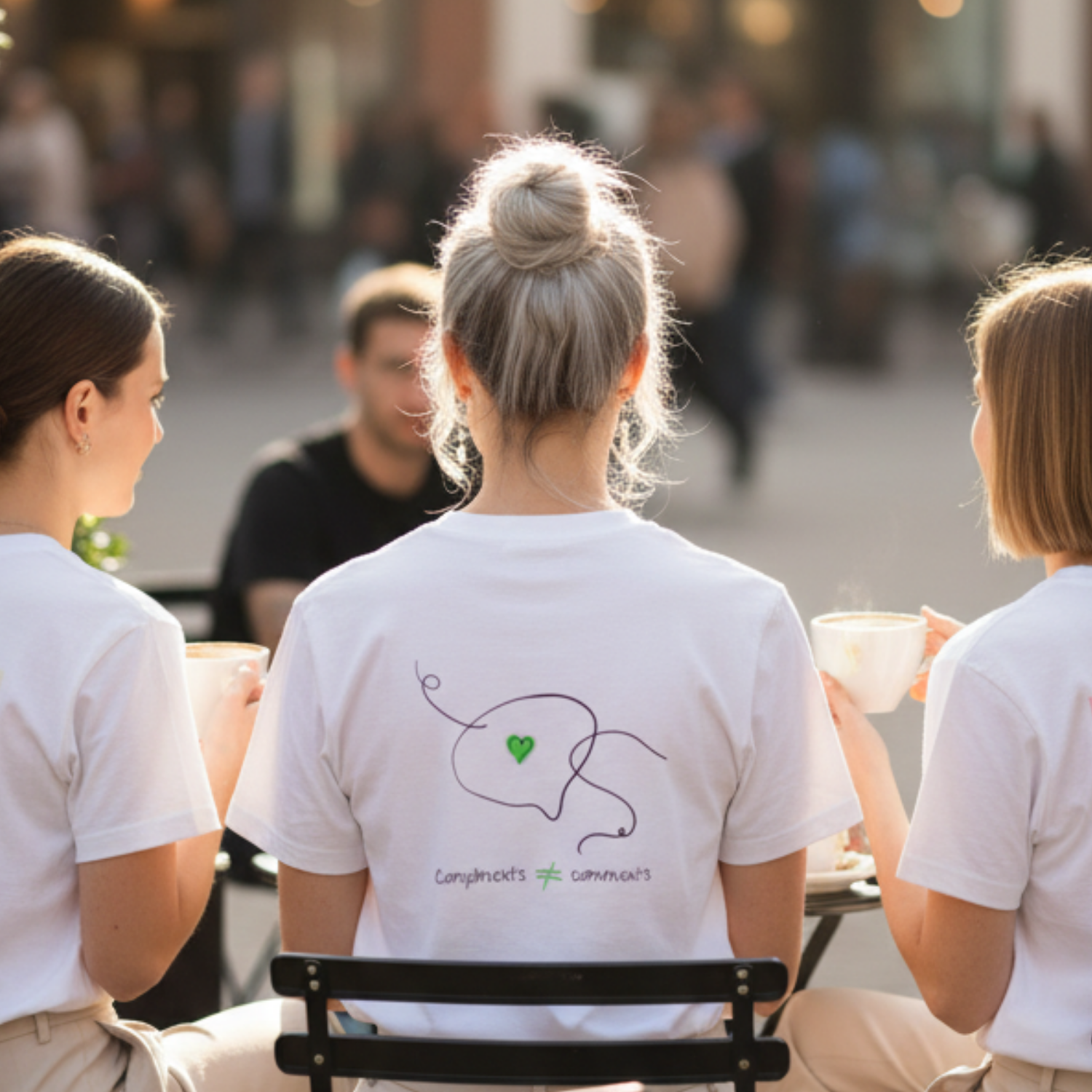 Casual T-Shirt (Backprint): Compliments ≠ comments.