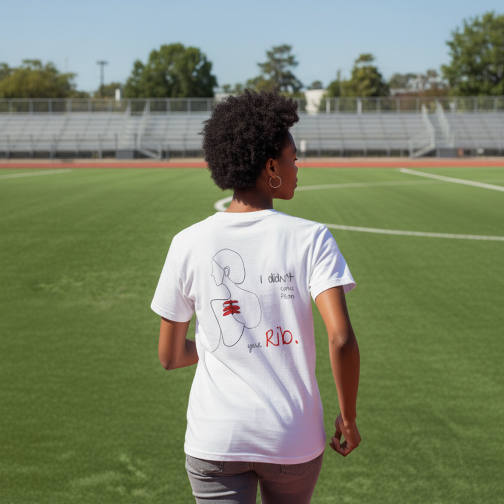 Casual T-Shirt (Backprint): I didn't come from your rib.