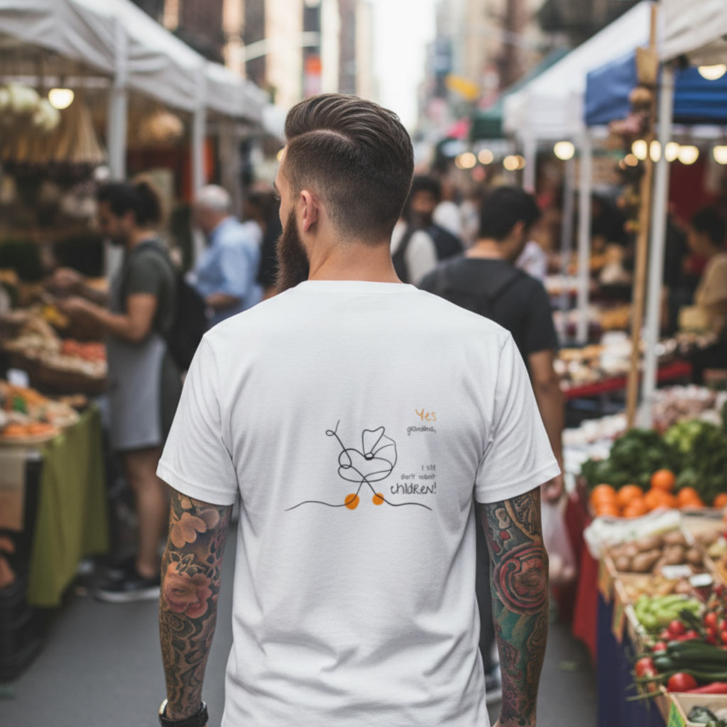 Casual T-Shirt (Backprint): Yes, grandma, I still don't want children