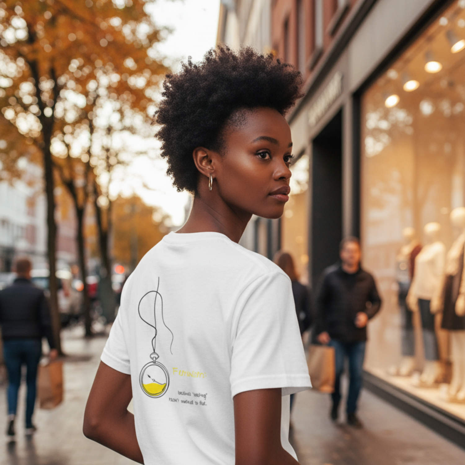 Casual T-Shirt (Backprint): Feminism: because “waiting” hasn’t worked so far