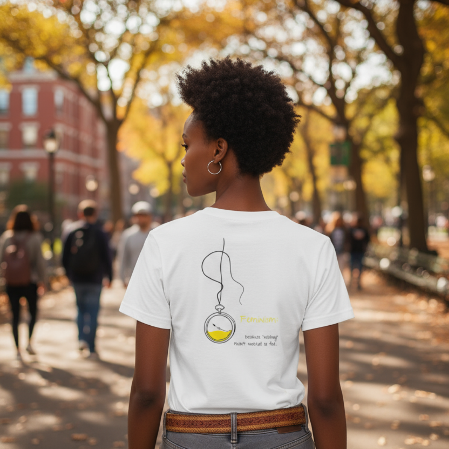 Casual T-Shirt (Backprint): Feminism: because “waiting” hasn’t worked so far