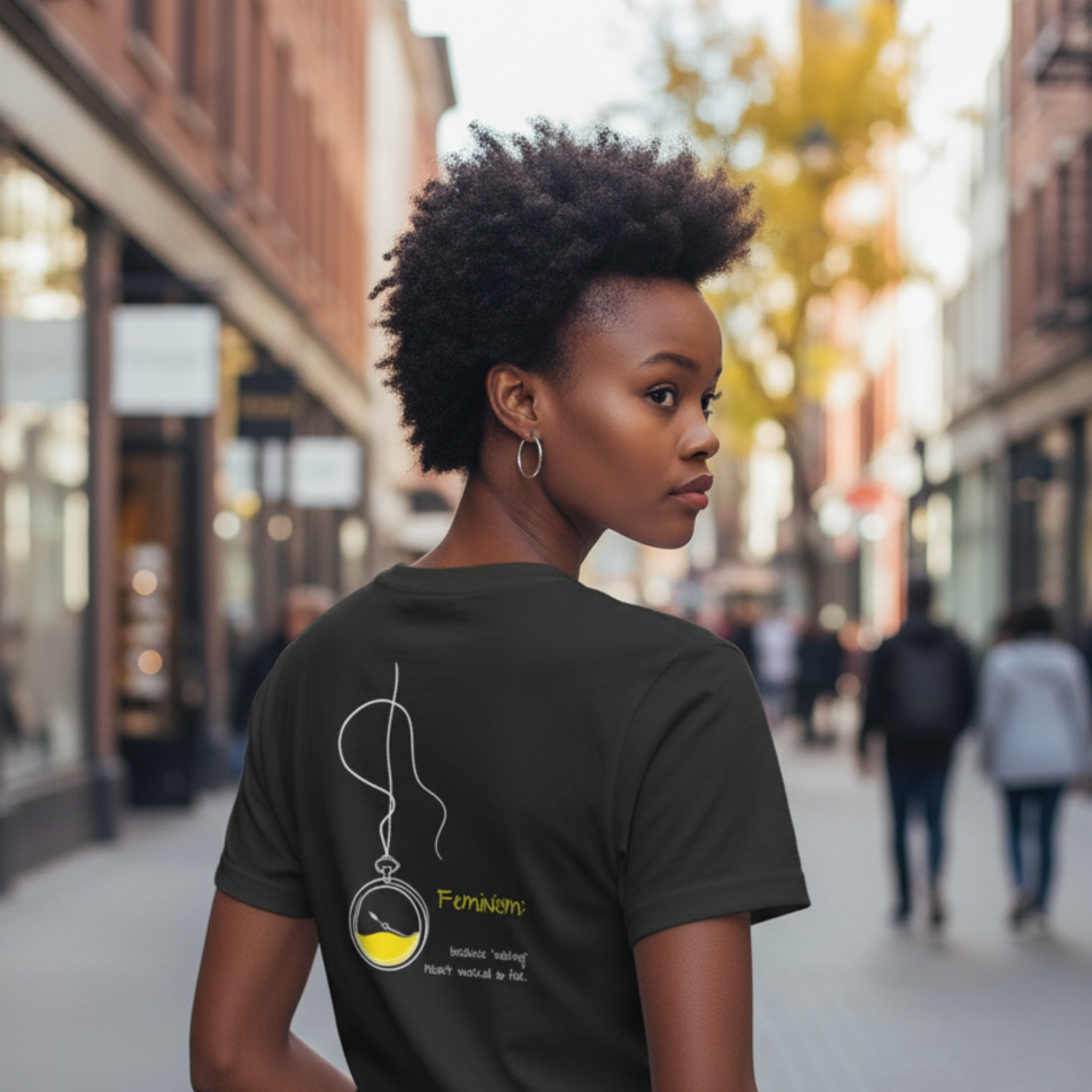 Casual T-Shirt (Backprint): Feminism: because “waiting” hasn’t worked so far
