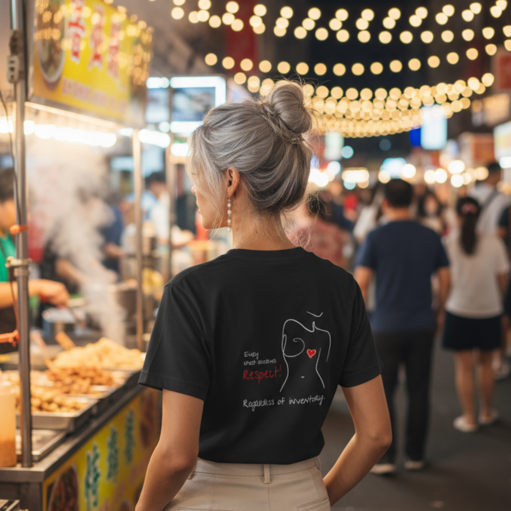 Casual T-Shirt (Backprint): Every chest deserves respect. Regardless of inventory.