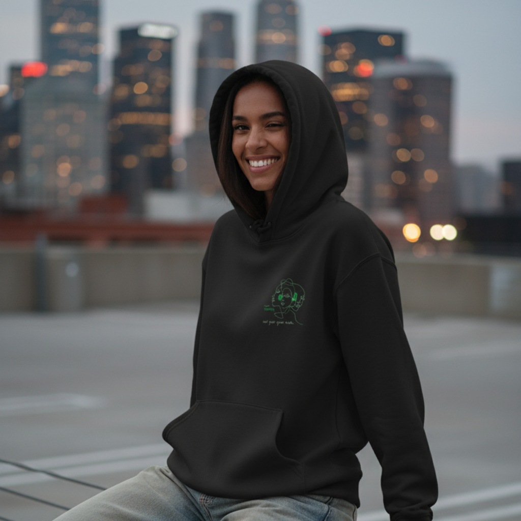 Hoodie: Support women. Not just your mom