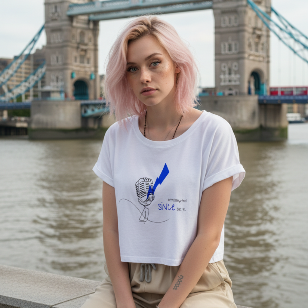 Crop Shirt (Frontprint Large): Interrupted since birth.