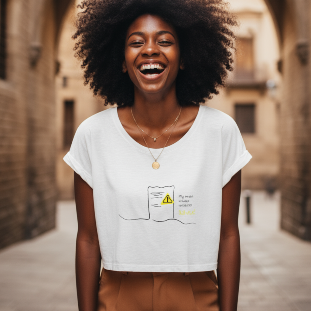 Crop Shirt (Frontprint Large): My invoice includes unsolicited advice.