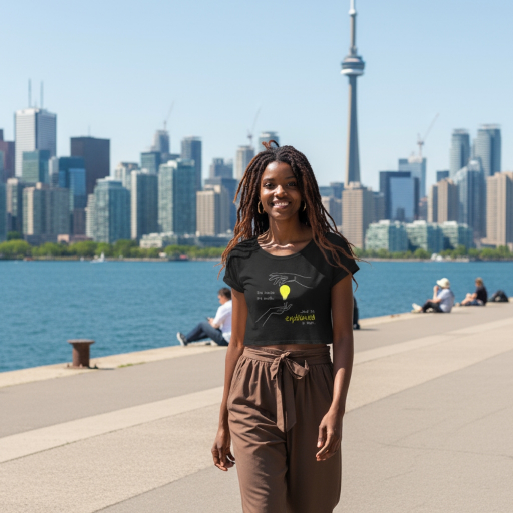 Crop Shirt (Front Print Large): She knew she could, but he explained it first.