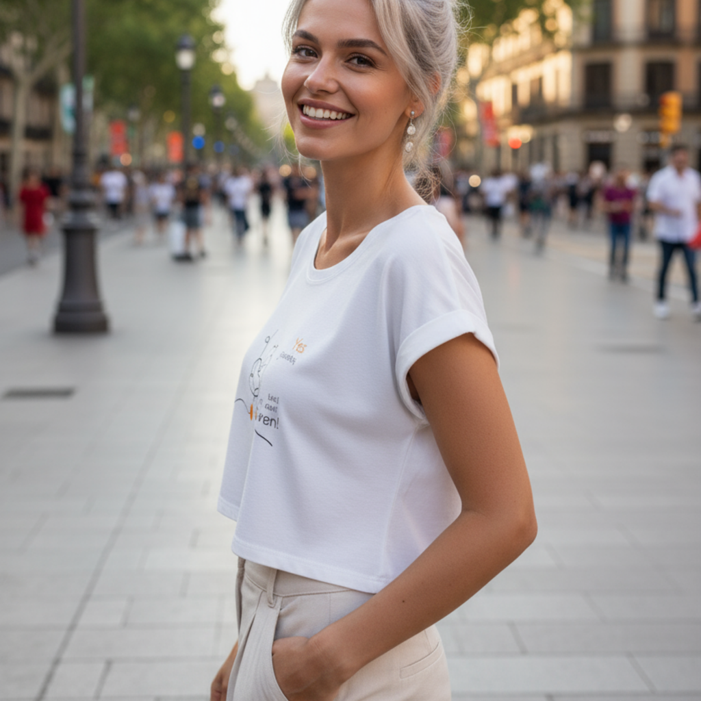 Crop Shirt (Front Print Large): Yes, grandma, I still don't want children