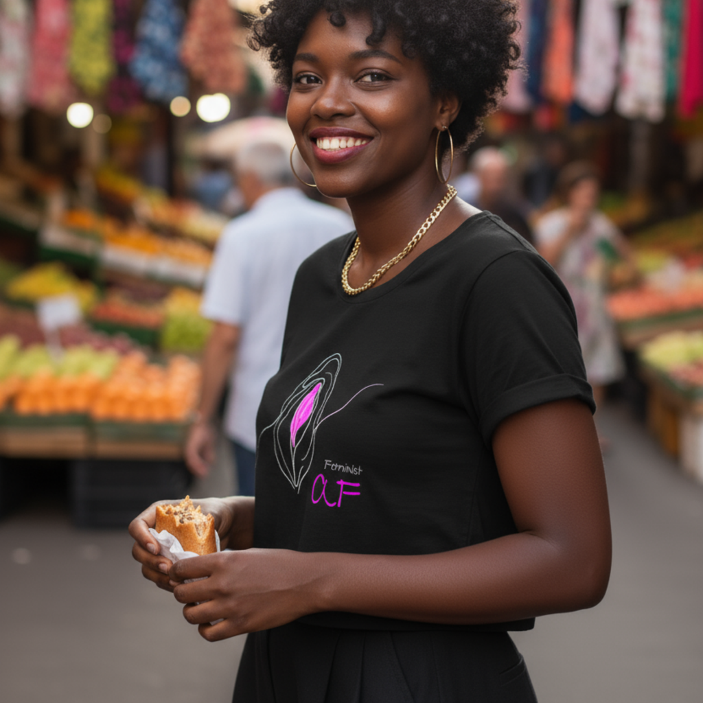 Crop Shirt (Frontprint Large): Feminist AF