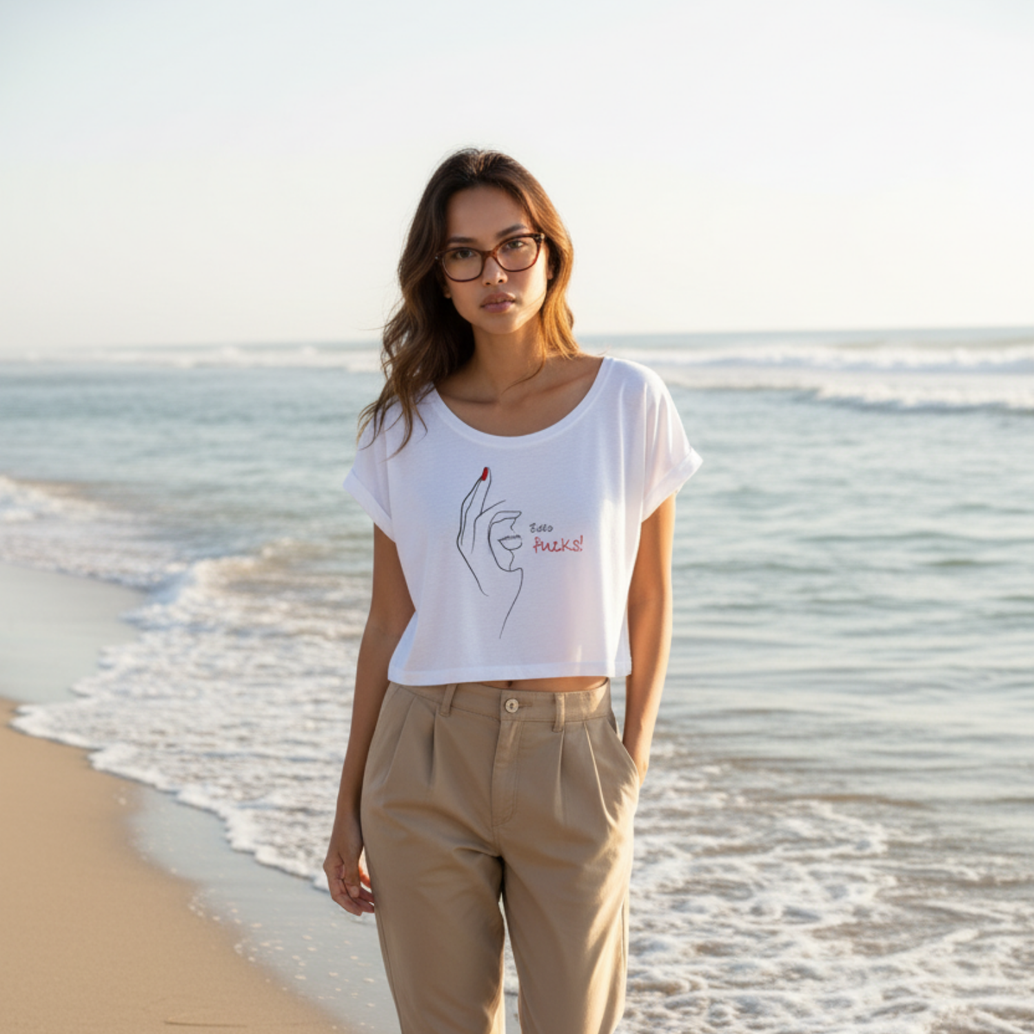 Crop Shirt (Frontprint Large): Zero Fucks