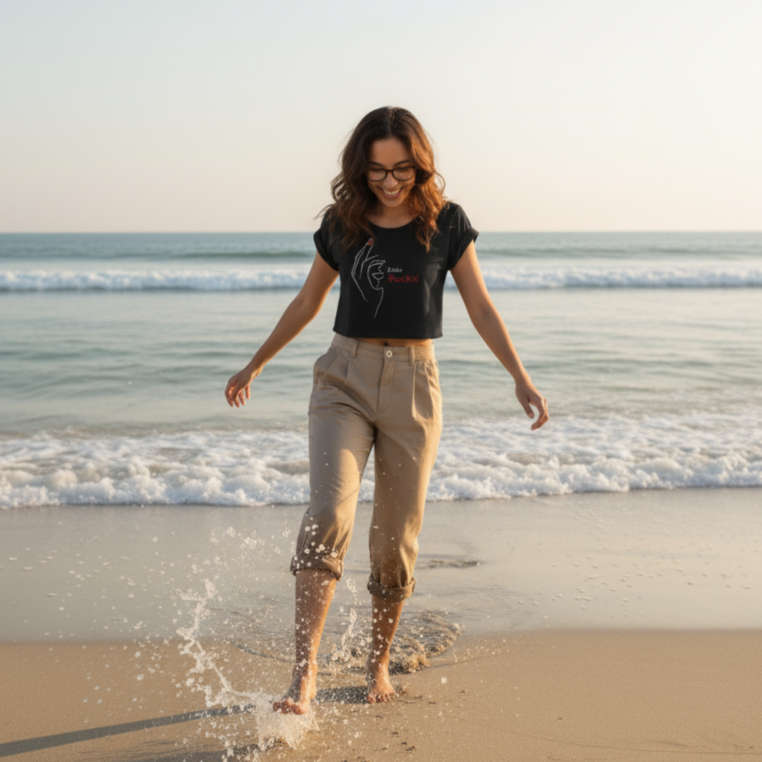 Crop Shirt (Frontprint Large): Zero Fucks