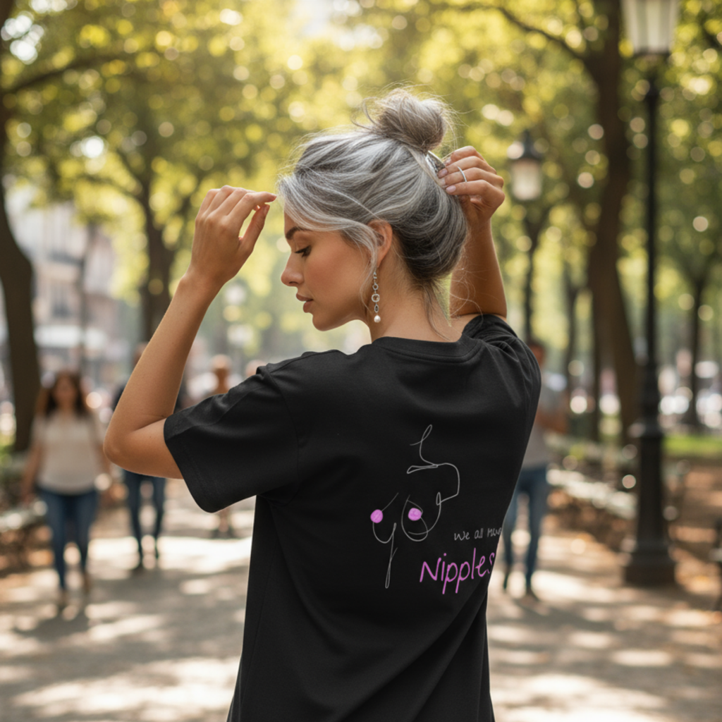 Oversize Shirt (Backprint): We all have nipples!
