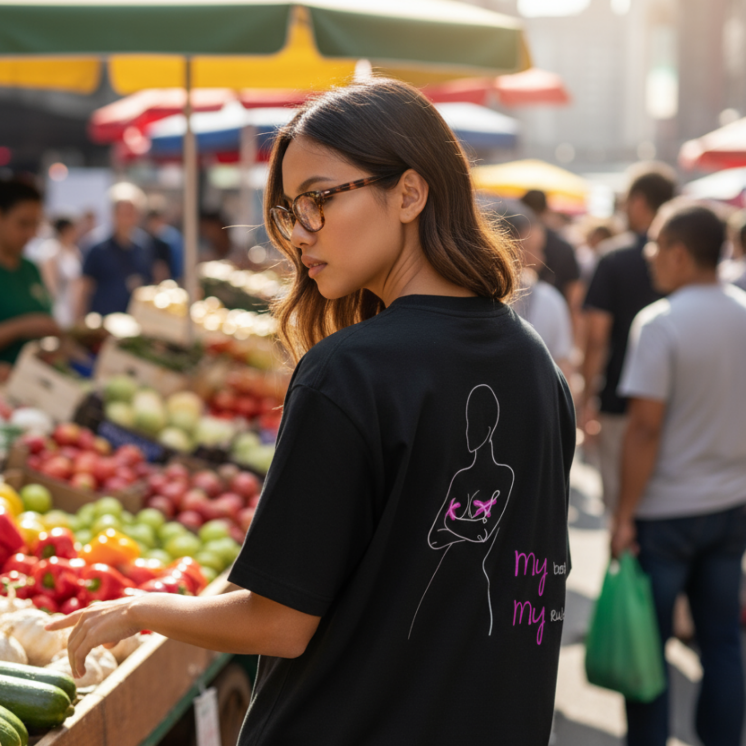 Oversize Shirt (Backprint): My Body, My Rules