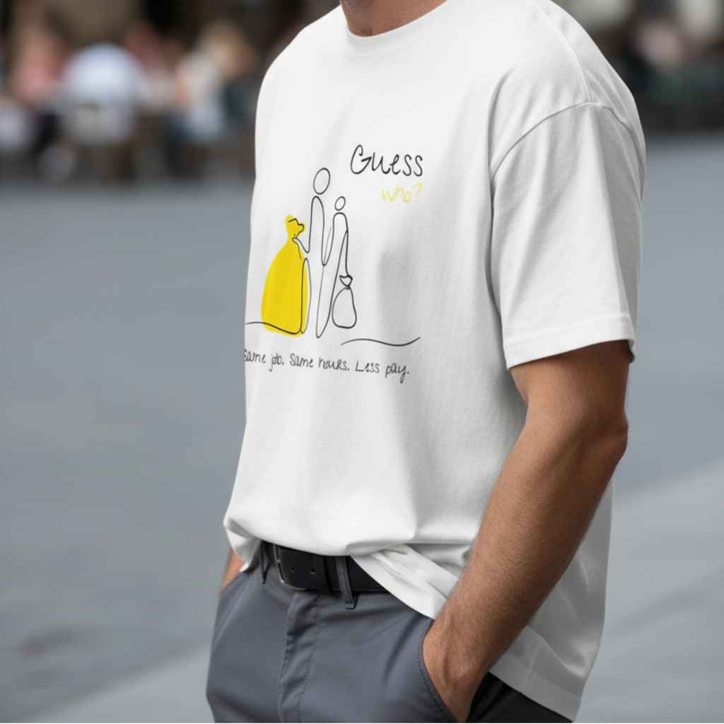 Oversize Shirt (Frontprint Large): Same job. Same hours. Less pay. Guess who?