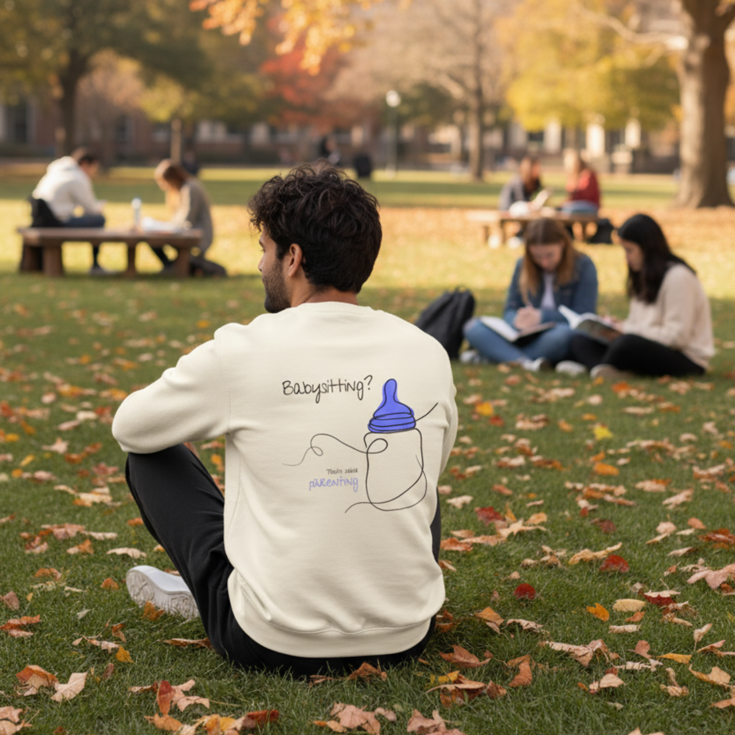 Sweatshirt (Backprint): Babysitting? That’s called parenting!