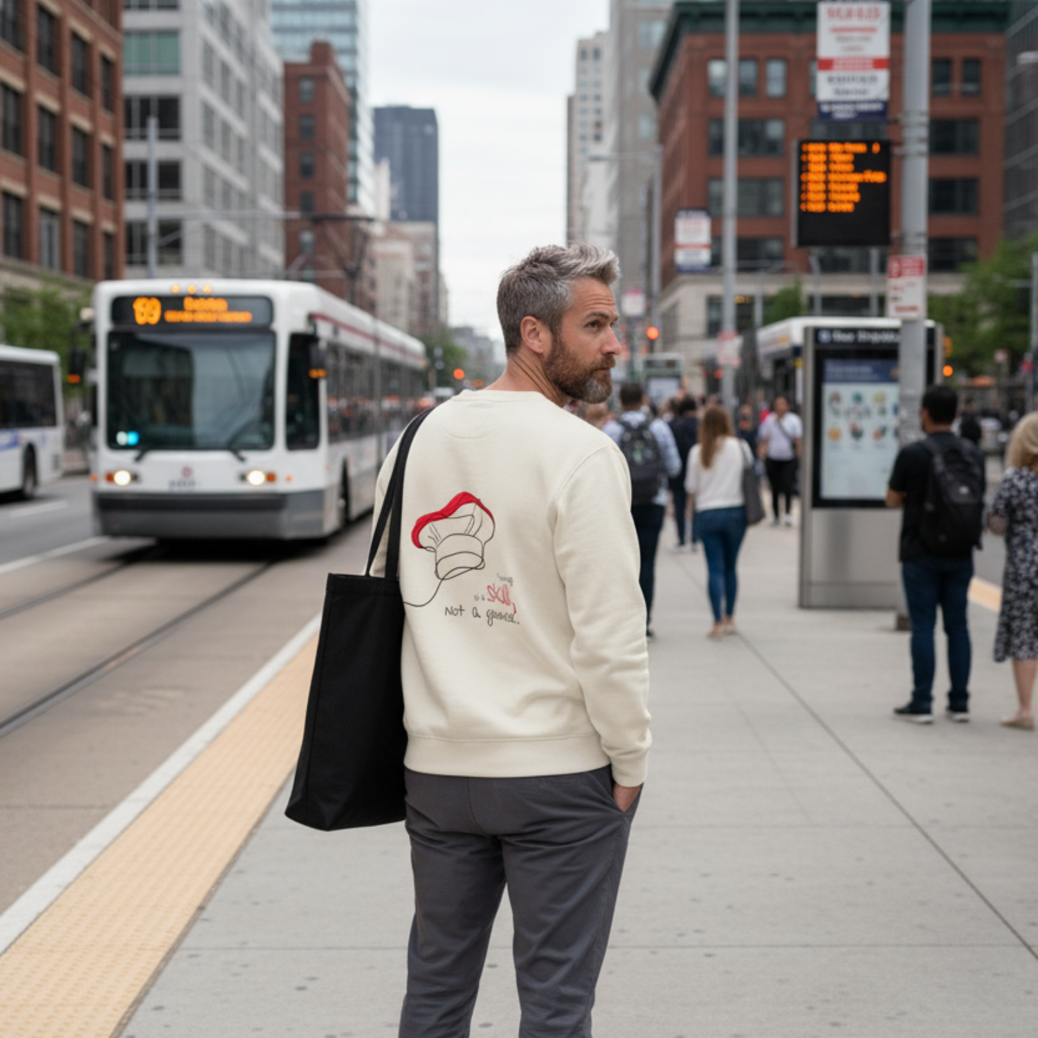 Sweatshirt (Backprint): Cooking is a skill, not a gender.