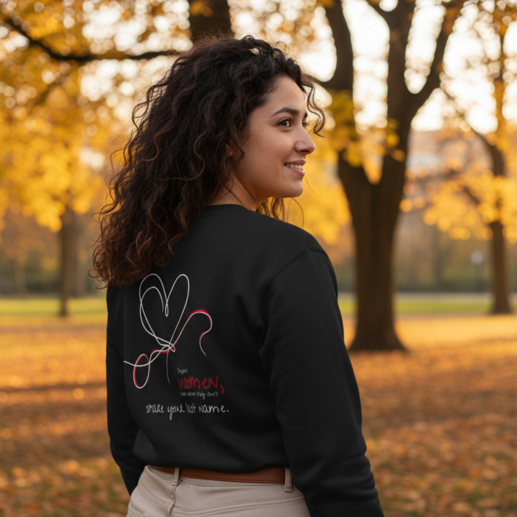 Sweatshirt (Backprint): Support women, even when they don’t share your last name.